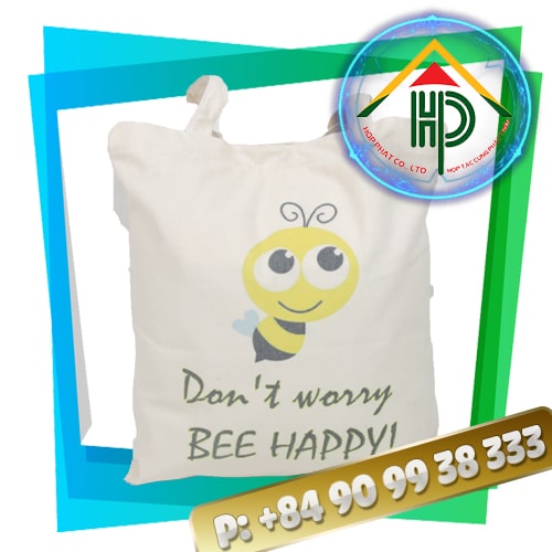 Bee Happy canvas bag