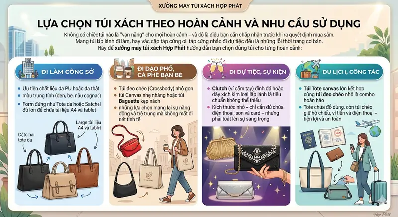 Bí Quyết Lựa Chọn Túi Xách Hoàn Hảo Tôn Dáng & Địa Chỉ May Uy Tín Bí Quyết Lựa Chọn Túi Xách Hoàn Hảo Tôn Dáng & Địa Chỉ May Uy Tín