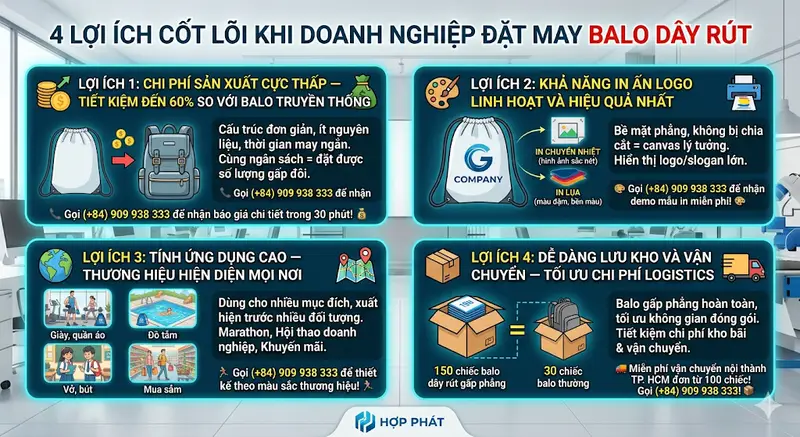 4 Lợi Ích Khi Đặt May Balo Dây Rút: Giải Pháp Quà Tặng Tối Ưu Cho Doanh Nghiệp 🎒