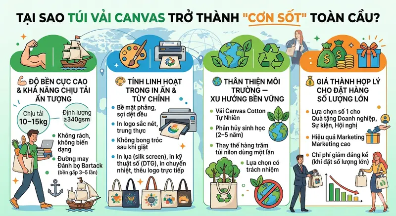 Túi Vải Canvas Là Gì? Giải Đáp Từ A-Z Từ Chuyên Gia Xưởng May Hợp Phát 🌿 Túi Vải Canvas Là Gì? Giải Đáp Từ A-Z Từ Chuyên Gia Xưởng May Hợp Phát 🌿
