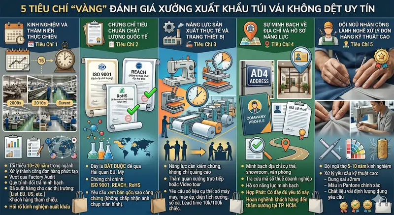 Cách Chọn Công Ty Xuất Khẩu Túi Vải Không Dệt Uy Tín, Đạt Chuẩn Quốc Tế 🌍