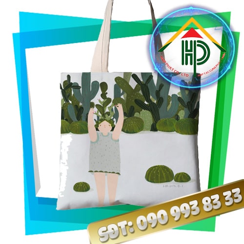 Túi tote may bằng vải canvas