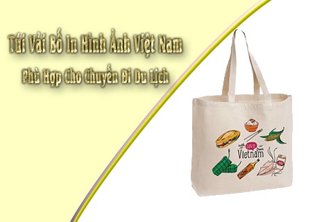 túi vải canvas in hình ảnh việt nam cho du lịch