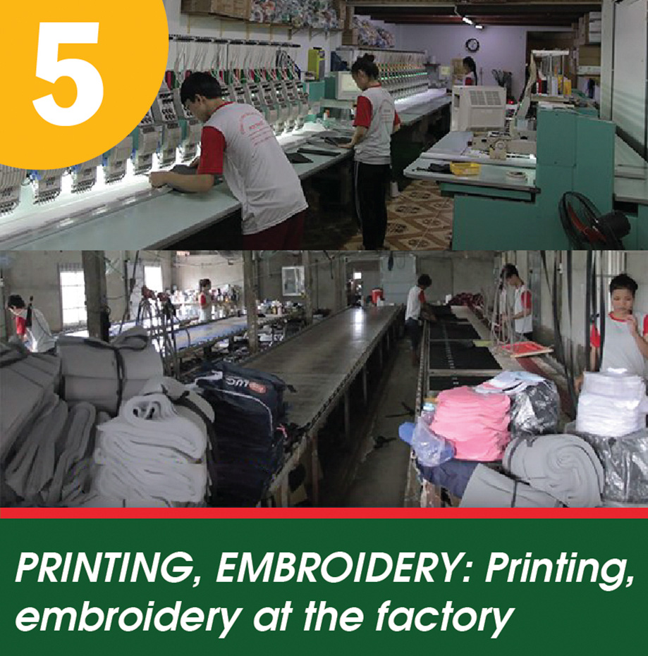 Embroidery printing a the factory