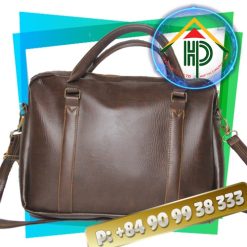 Front brown leather briefbag