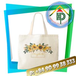 Front flower canvas bag