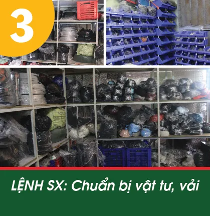 Lệnh sản xuất và chuẩn bị vật tư, vải