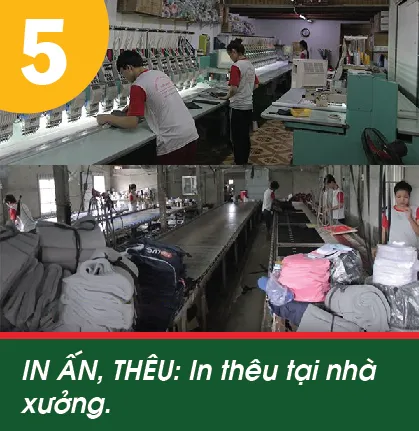 In ấn và thêu tại nhà xưởng