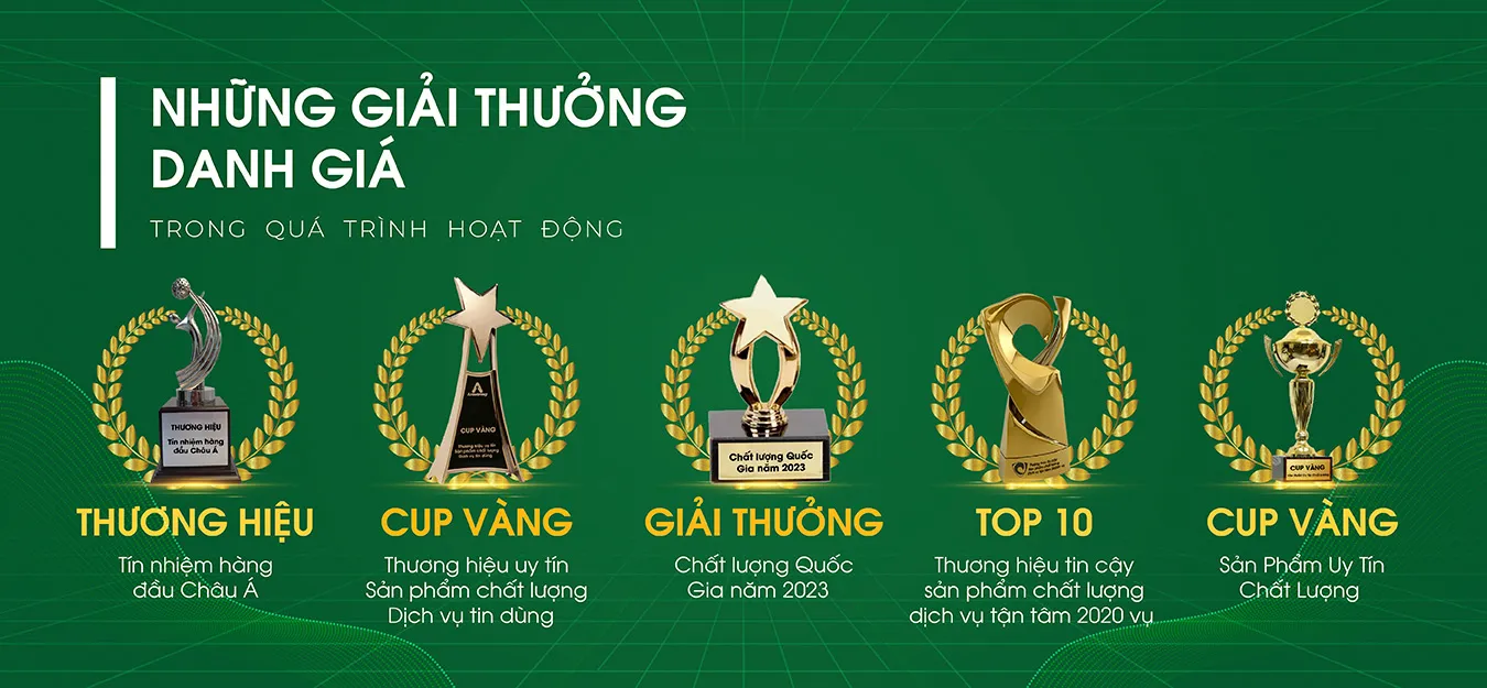 Những cúp giải thưởng danh giá của Hợp Phát