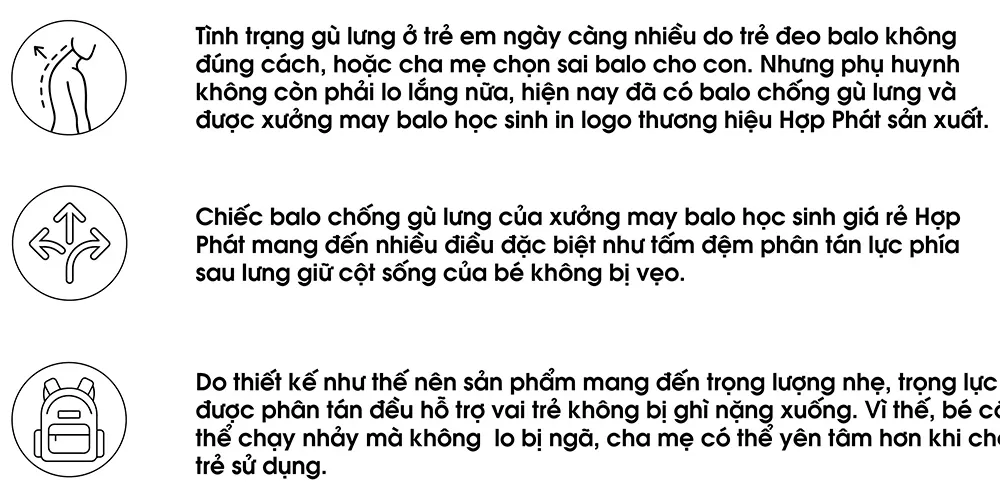 Tính năng chống gù cho balo học sinh