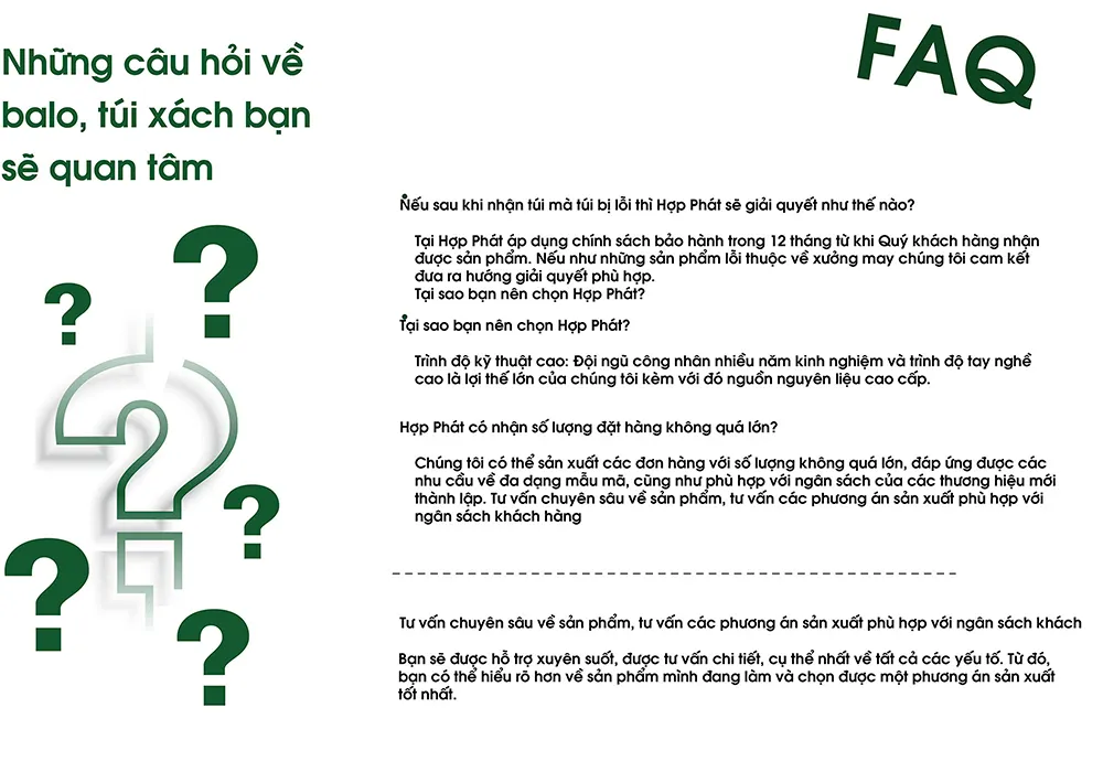 FAQ may balo hợp phát 