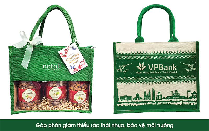 túi vải đay thời trang giảm thiểu rác nhựa và bảo vệ môi trường