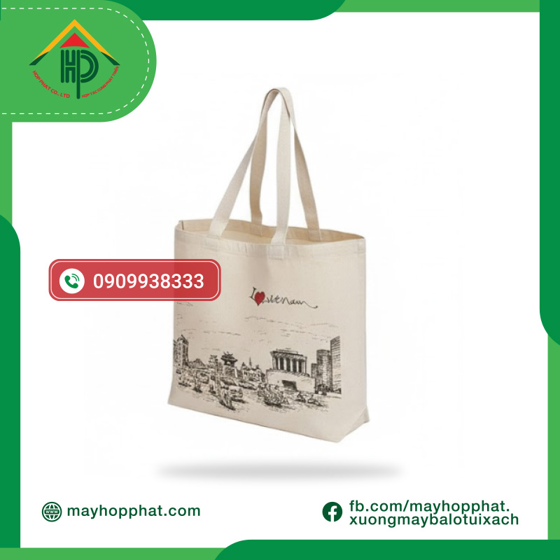 Cotton Canvas Tote Bag I Love Vietnam – May Hop Phat tui-vai-canvas-cotton-i-love-vietnam