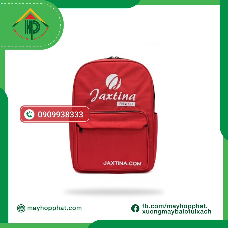 Balo in thêu logo anh ngữ Jaxtina