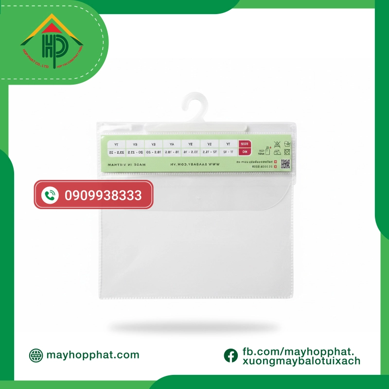 túi nhựa pvc có móc treo baa