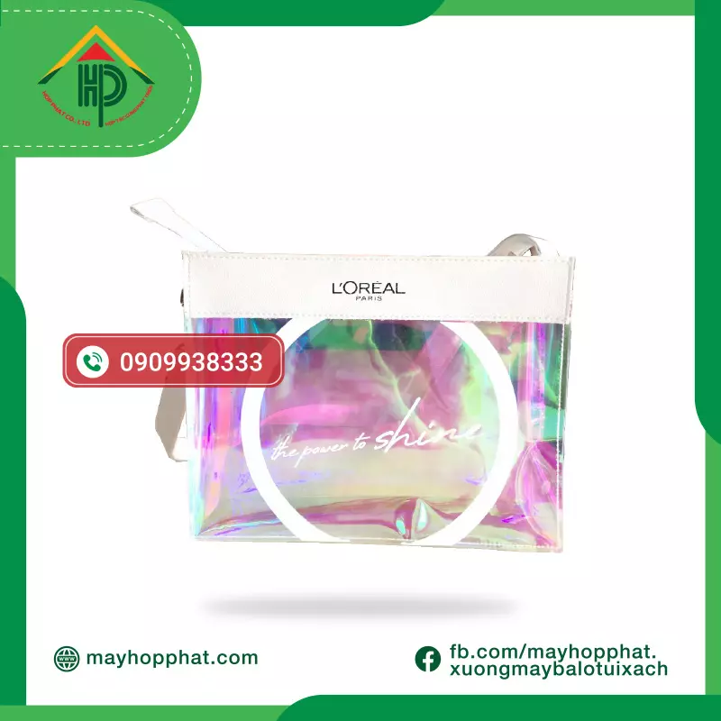 Túi pvc 7 màu trong suốt đẹp loreal