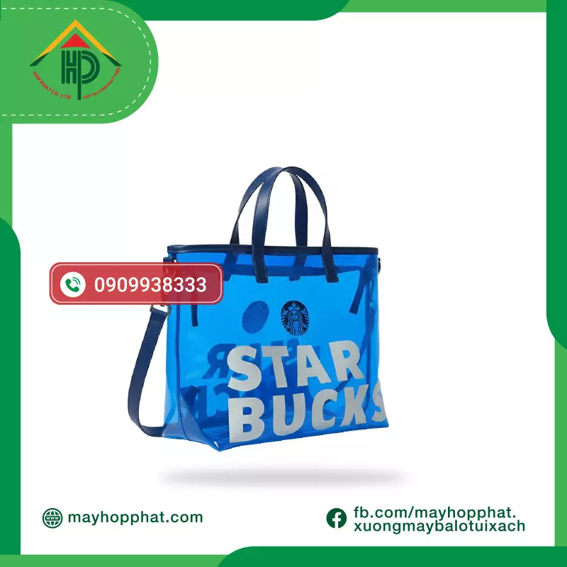 High-Quality Starbucks PVC tote bag | Waterproof & Fashionable Shopping Bag túi tote pvc