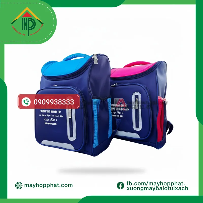 cặp học sinh màu xanh dương trường THCS Đào Sơn Tây