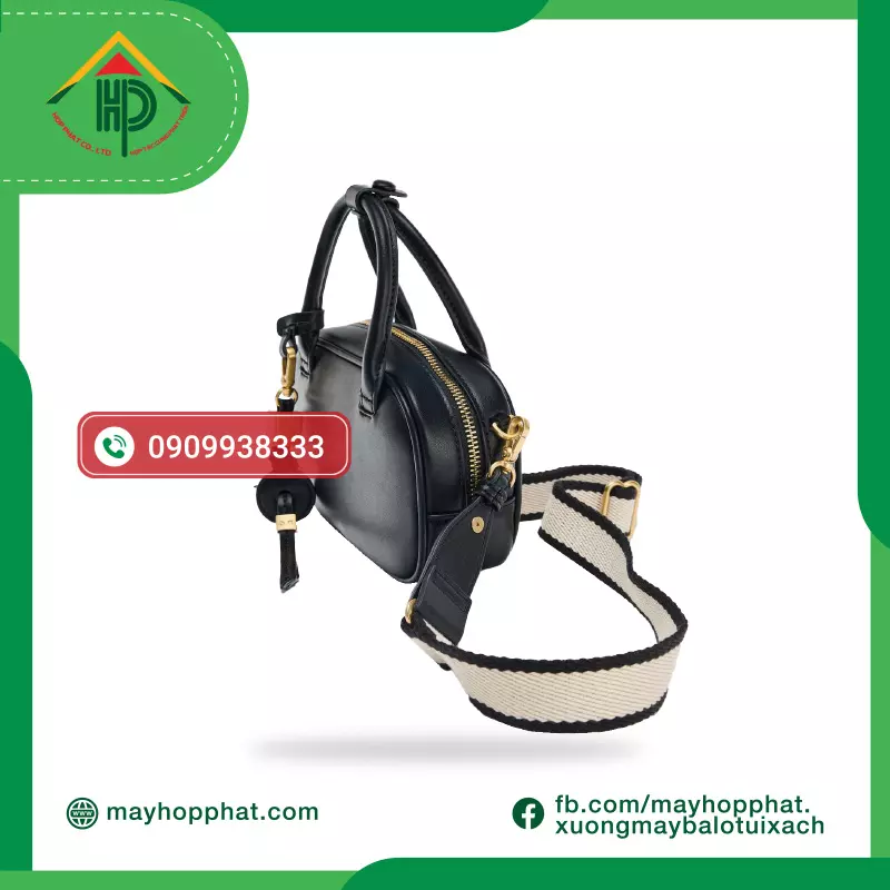 Zara Synthetic Leather Handbag – Classic Mini Oval Design with Gold-Tone Hardware | Hop Phat Factory Túi Xách Da Tổng Hợp