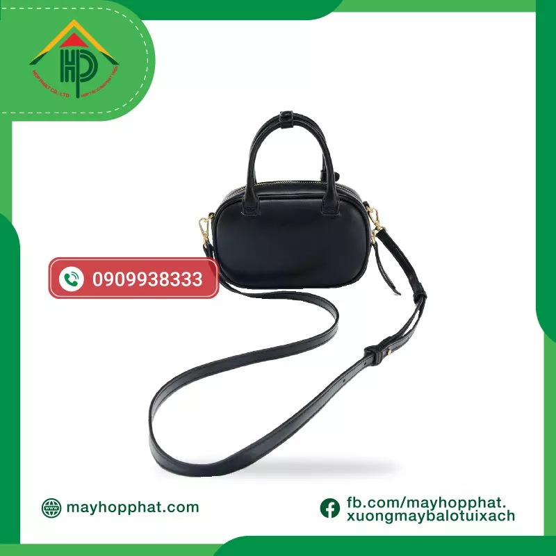 Zara Synthetic Leather Handbag – Classic Mini Oval Design with Gold-Tone Hardware | Hop Phat Factory Túi Xách Da Zara