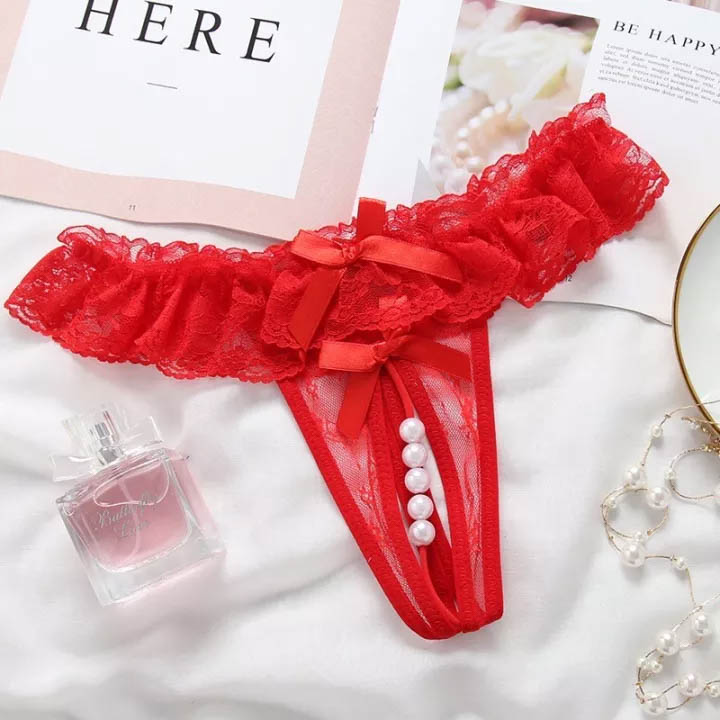 Attractive open-back thong underwear