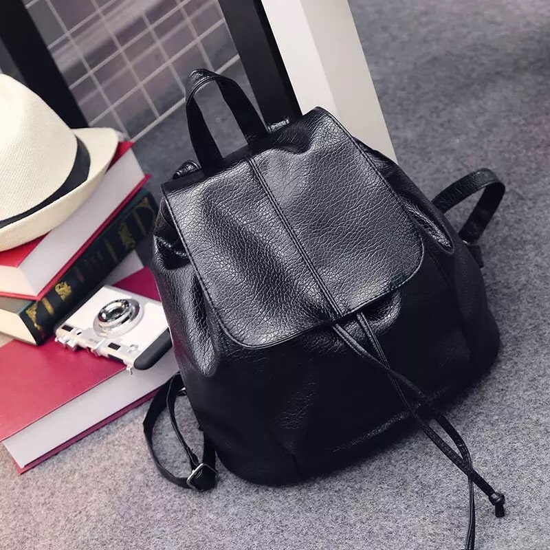 Beautiful faux leather drawstring backpack model Beautiful faux leather drawstring backpack model