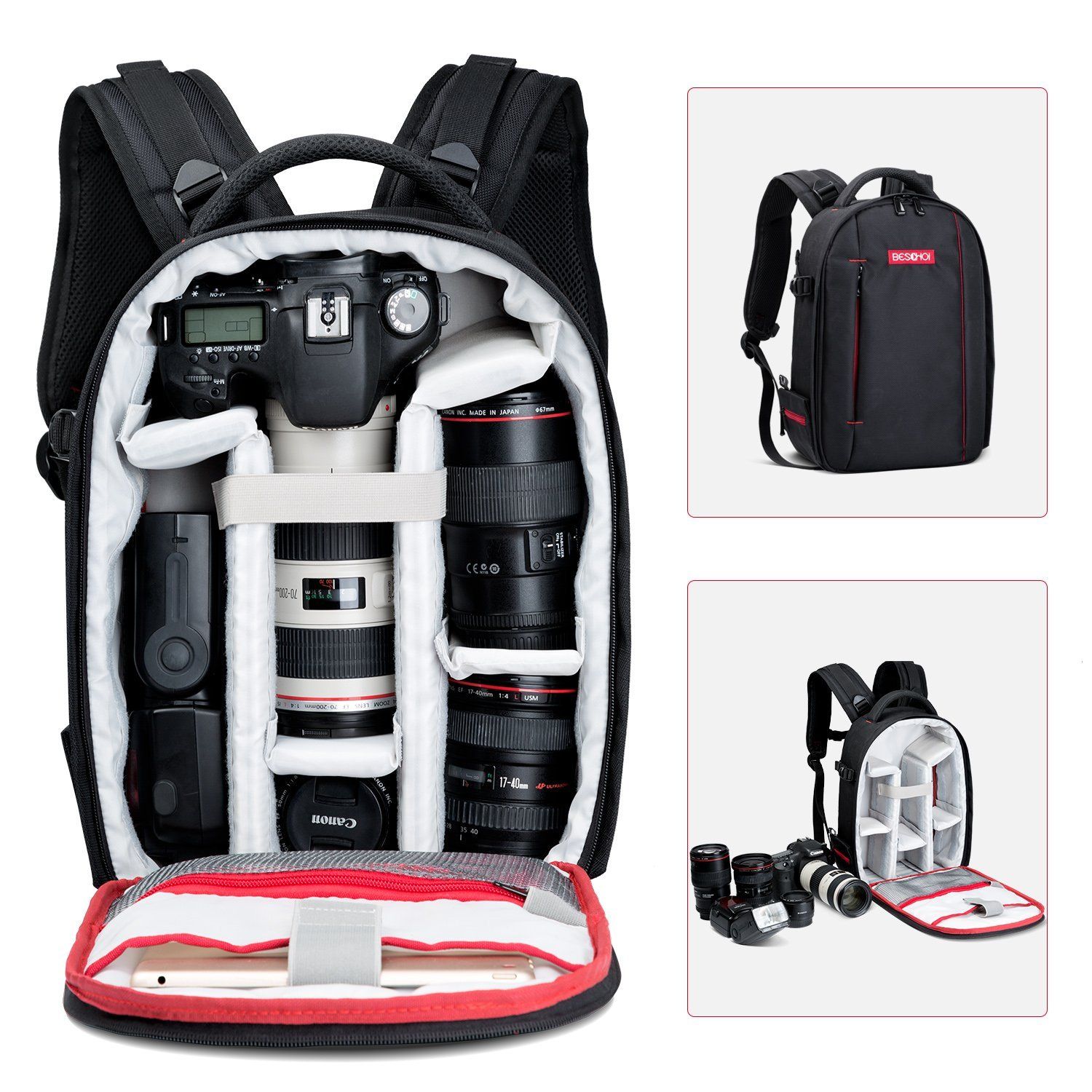 camera backpack compartments