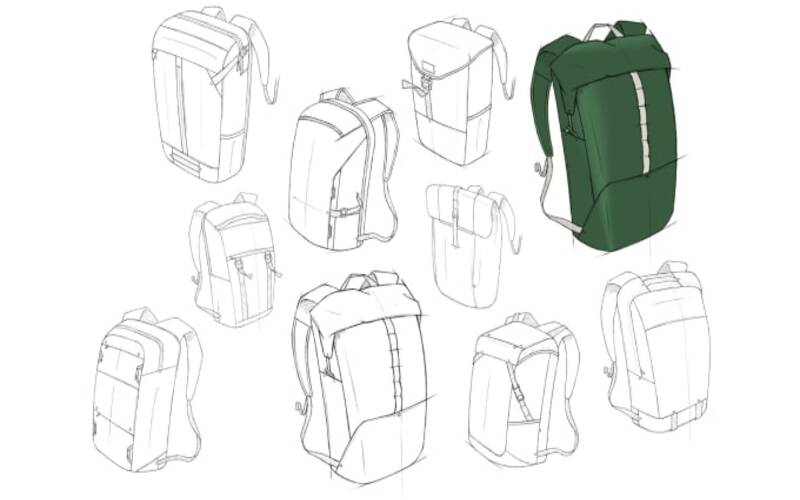 Drawing pattern for backpack body Drawing pattern for backpack body