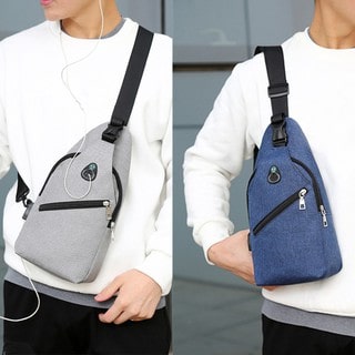 korean style mens one-strap backpack
