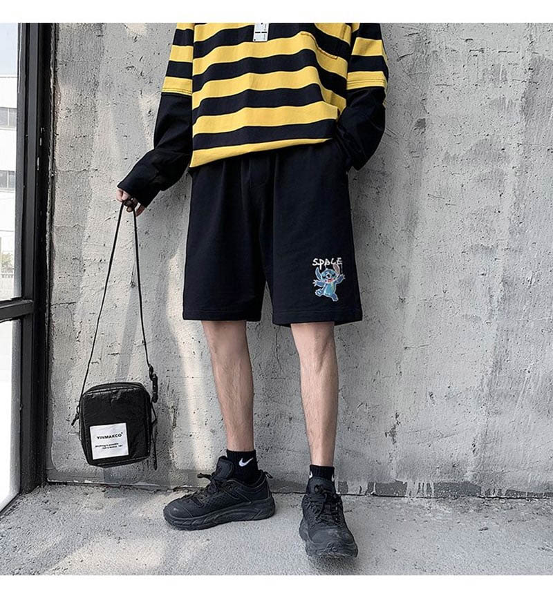 Short pants for outfit combinations with men's sweater
