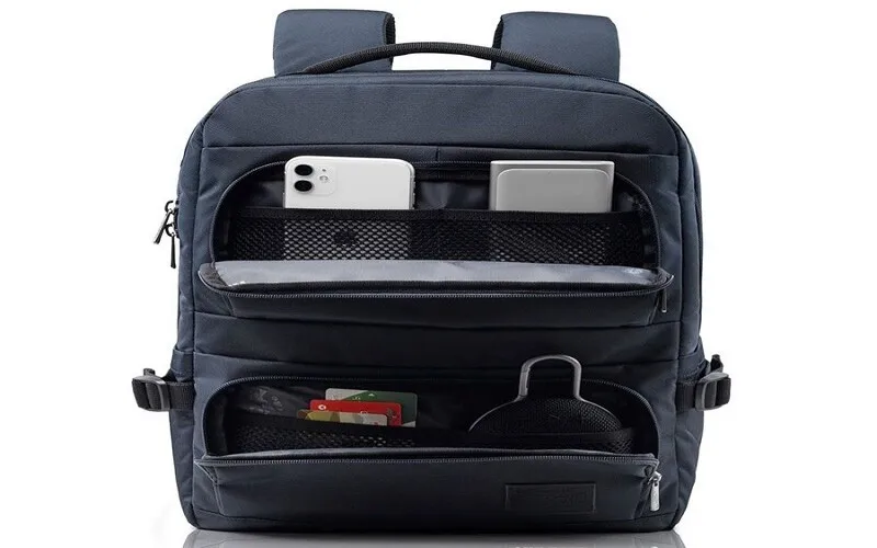 side pockets and backpack compartments