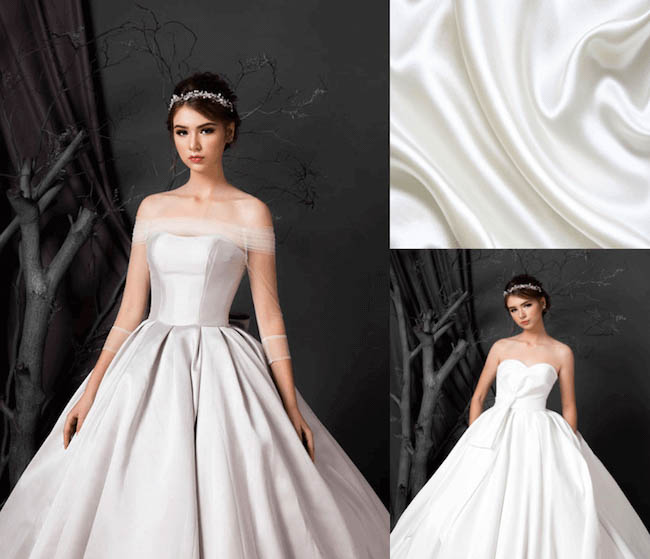 Silk voile wedding dress
