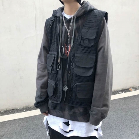 Utility jacket techwear-style styling Utility jacket techwear-style styling