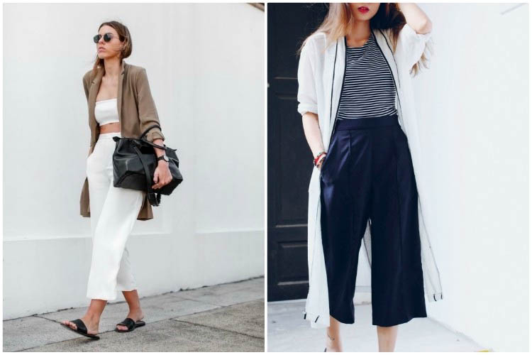 Wear blazer with jeans culottes