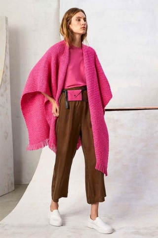 Wide knit scarf makes outfit more interesting
