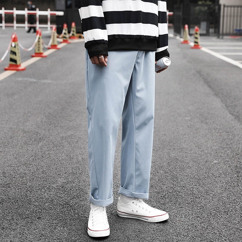Wide-leg pants with sneakers