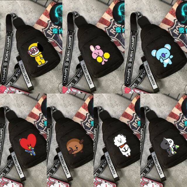 yuumy bts crossbody one-strap backpack
