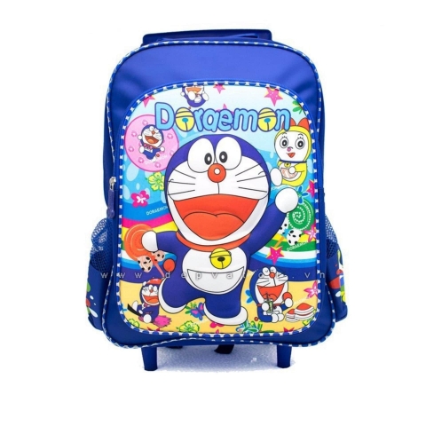 Doraemon cat rolling backpack