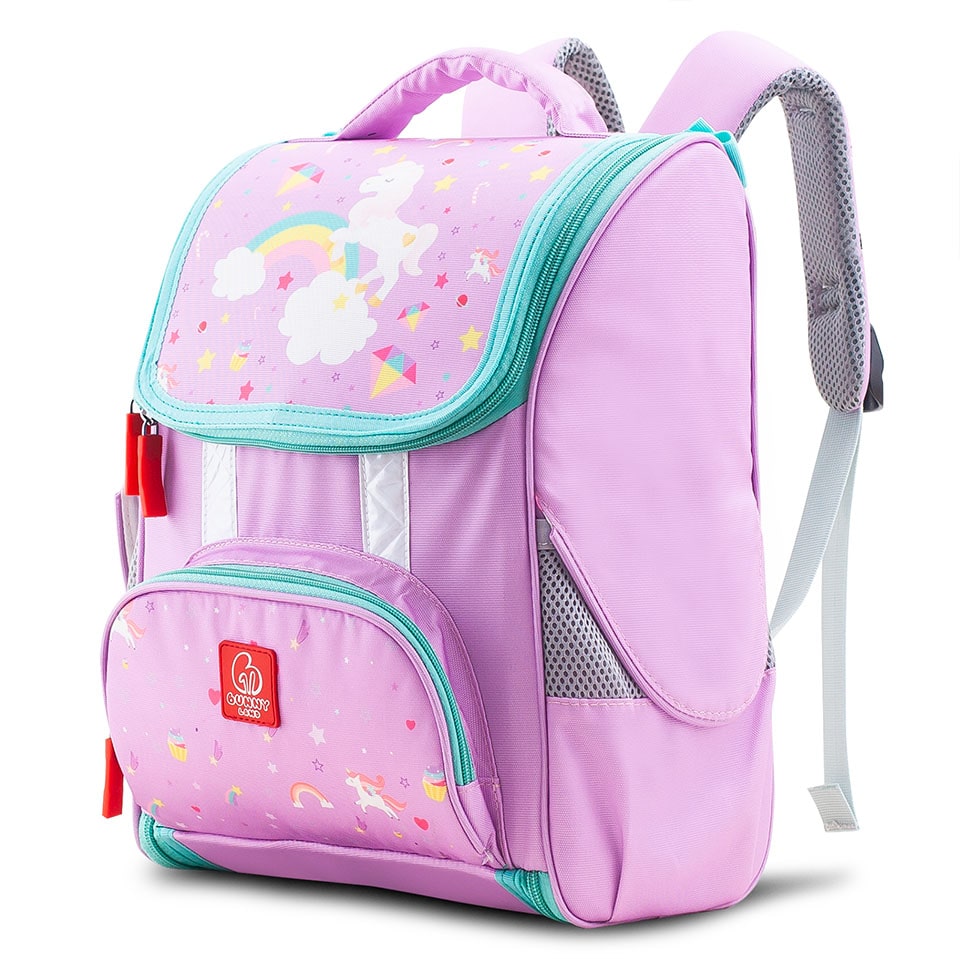 Floral Unicorn grade 1 girls backpack