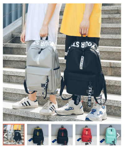 Multi-color student backpack
