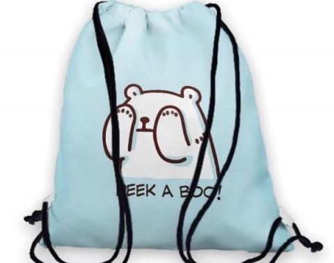 Printed graphic drawstring backpack
