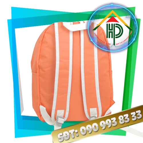 Rear View Plain Orange Fashion Backpack