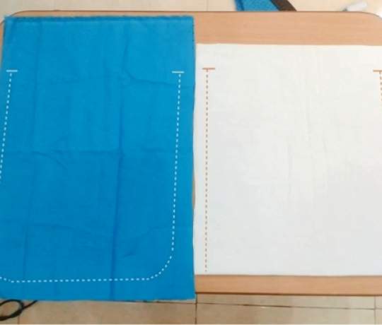 Step 1 – Cutting fabric for the drawstring backpack