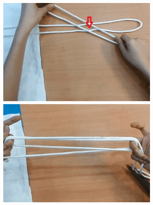 Step 6 – Cut 2 equal-length pieces of paracord for the straps