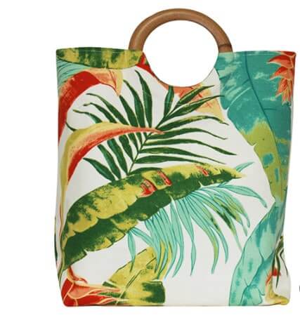 The Hottest Wooden Handle Handbag Styles for Spring/Summer 2021 Tropical leaf wooden handle handbag