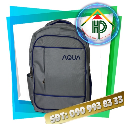 AQUA Promotional Backpack – 1680D Canvas, 5 Compartments, YKK Zipper, Embroidered Logo | Hop Phat AQUA Promotional Backpack