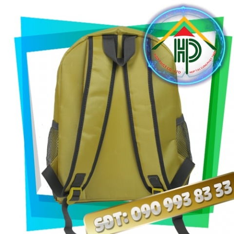 Beehive Kids Backpack – Premium Yellow Plaid Nylon for Preschool Children by Hop Phat Beehive kids backpack back view