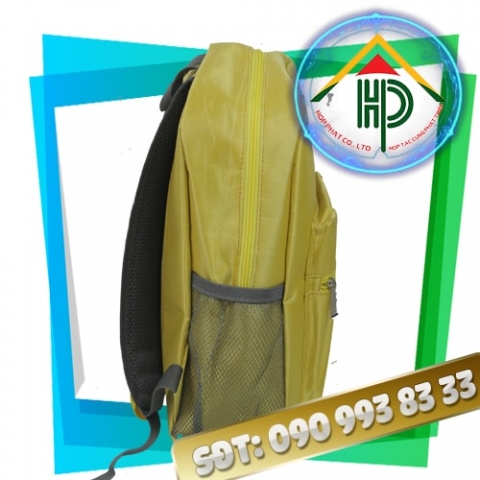 Beehive Kids Backpack – Premium Yellow Plaid Nylon for Preschool Children by Hop Phat Beehive kids backpack side view