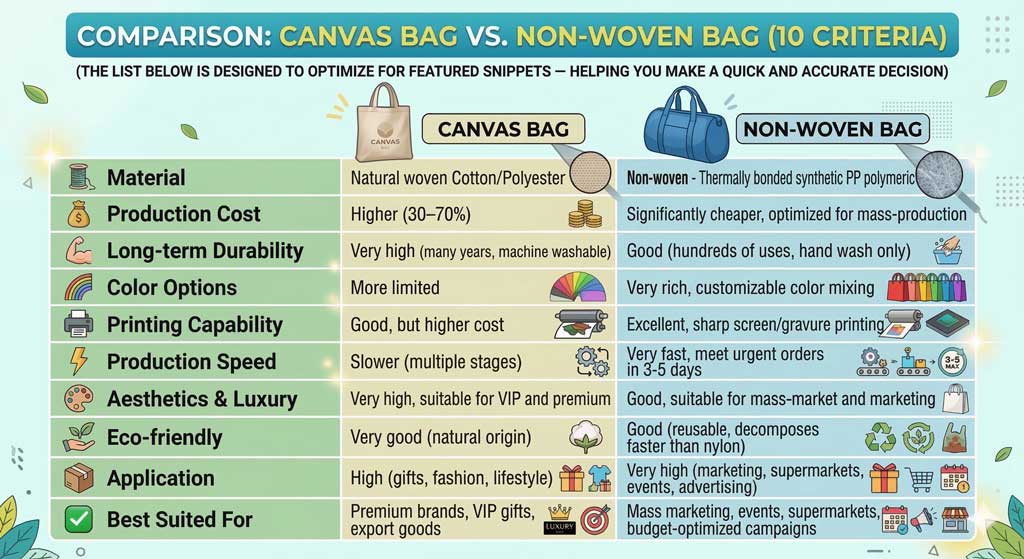 🛍️ Canvas Bags or Non-Woven Bags: Which One Is Really Right for Your Business? 🛍️ Canvas Bags or Non-Woven Bags: Which One Is Really Right for Your Business?