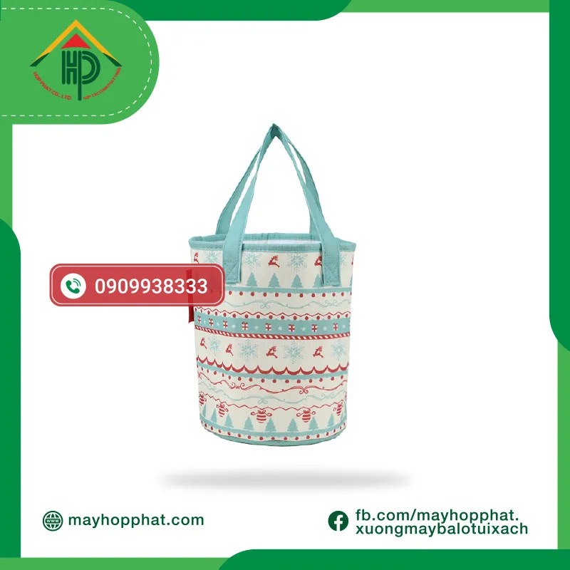 túi vải không dệt RPET hình trụ Cylindrical RPET Non-Woven Fabric Bag